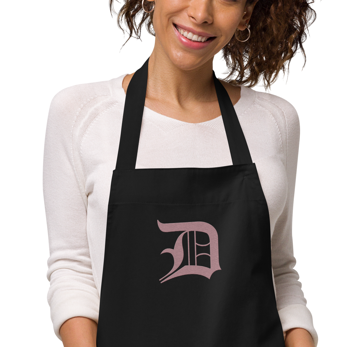 Detroit 'Old English D' Apron (Cherry Blossom Pink) | Unisex Emb.