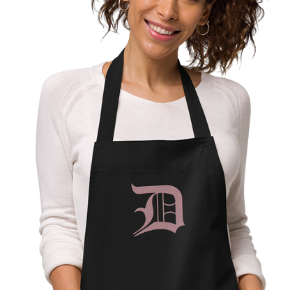 Detroit 'Old English D' Apron (Cherry Blossom Pink) | Unisex Emb.