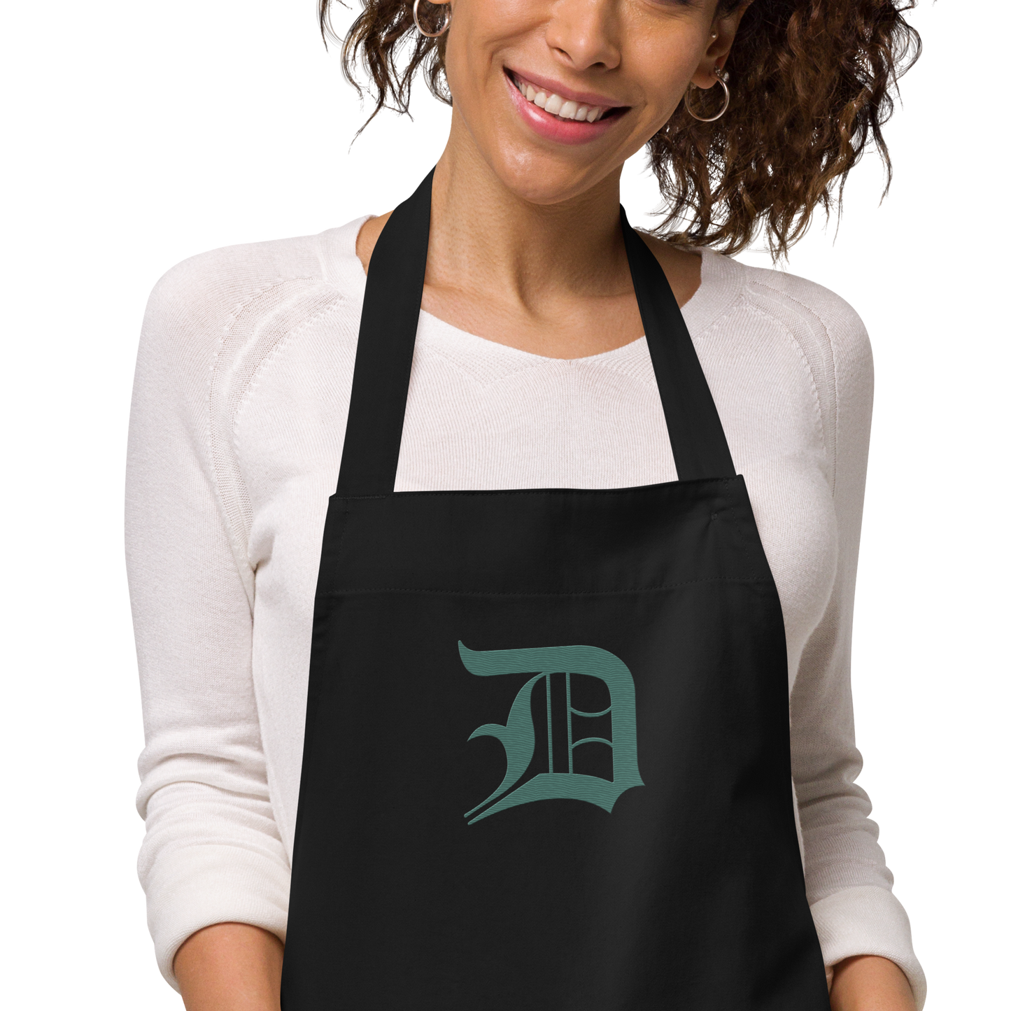 Detroit 'Old English D' Apron (Copper Green) | Unisex Emb.