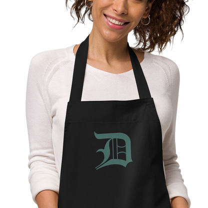 Detroit 'Old English D' Apron (Copper Green) | Unisex Emb.