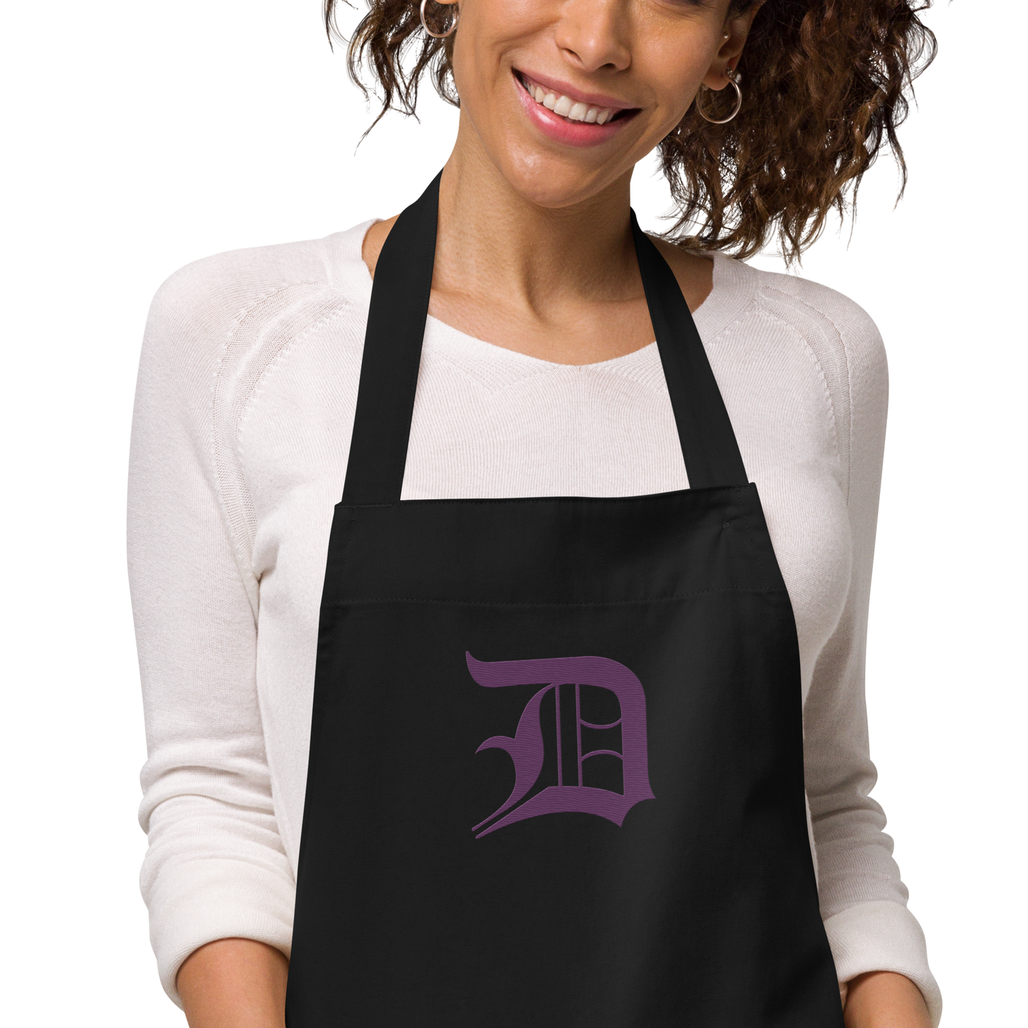 Detroit 'Old English D' Apron (Plum) | Unisex Emb.