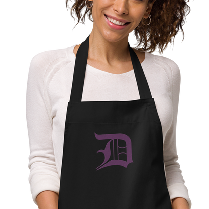 Detroit 'Old English D' Apron (Plum) | Unisex Emb.