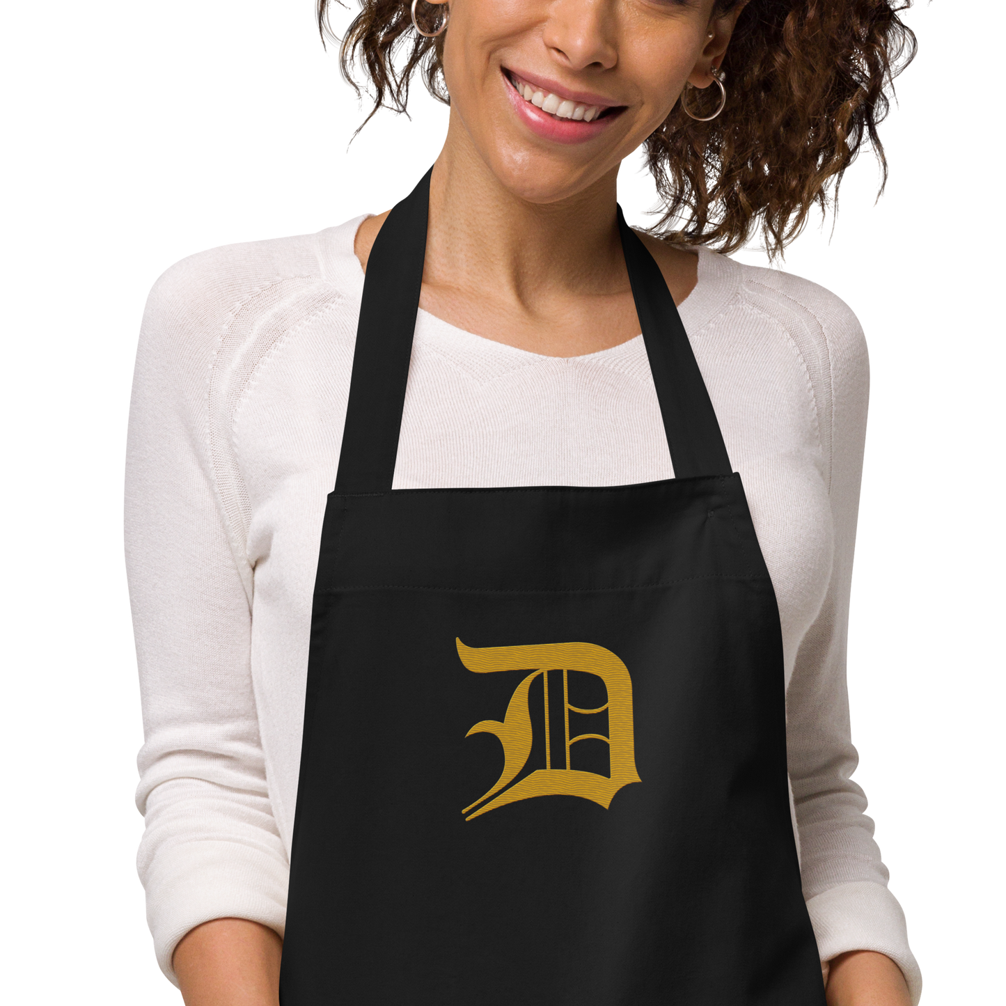 Detroit 'Old English D' Apron (Gold) | Unisex Emb.