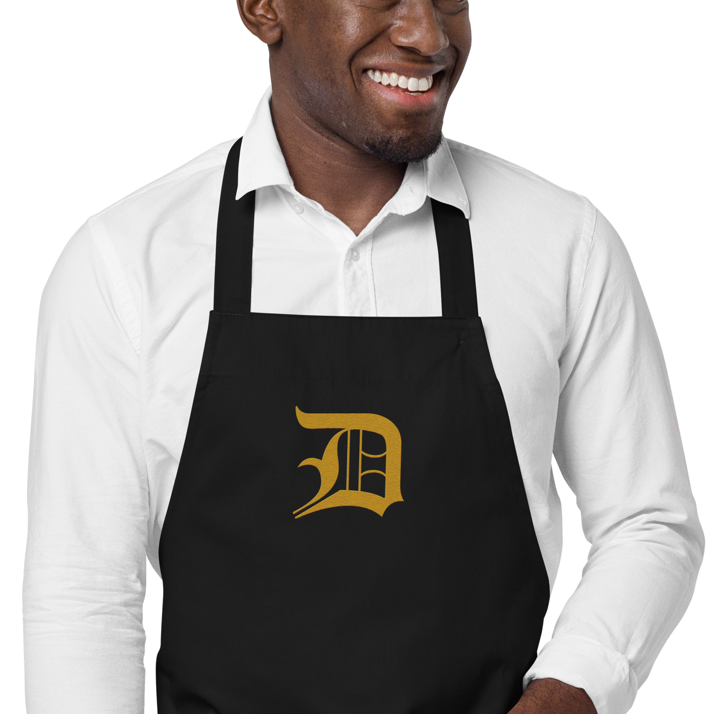 Detroit 'Old English D' Apron (Gold) | Unisex Emb.