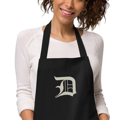 Detroit 'Old English D' Apron (Ivory White) | Unisex Emb.