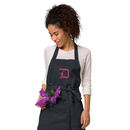 Detroit 'Old English D' Apron (Apple Blossom Pink) | Unisex Emb.