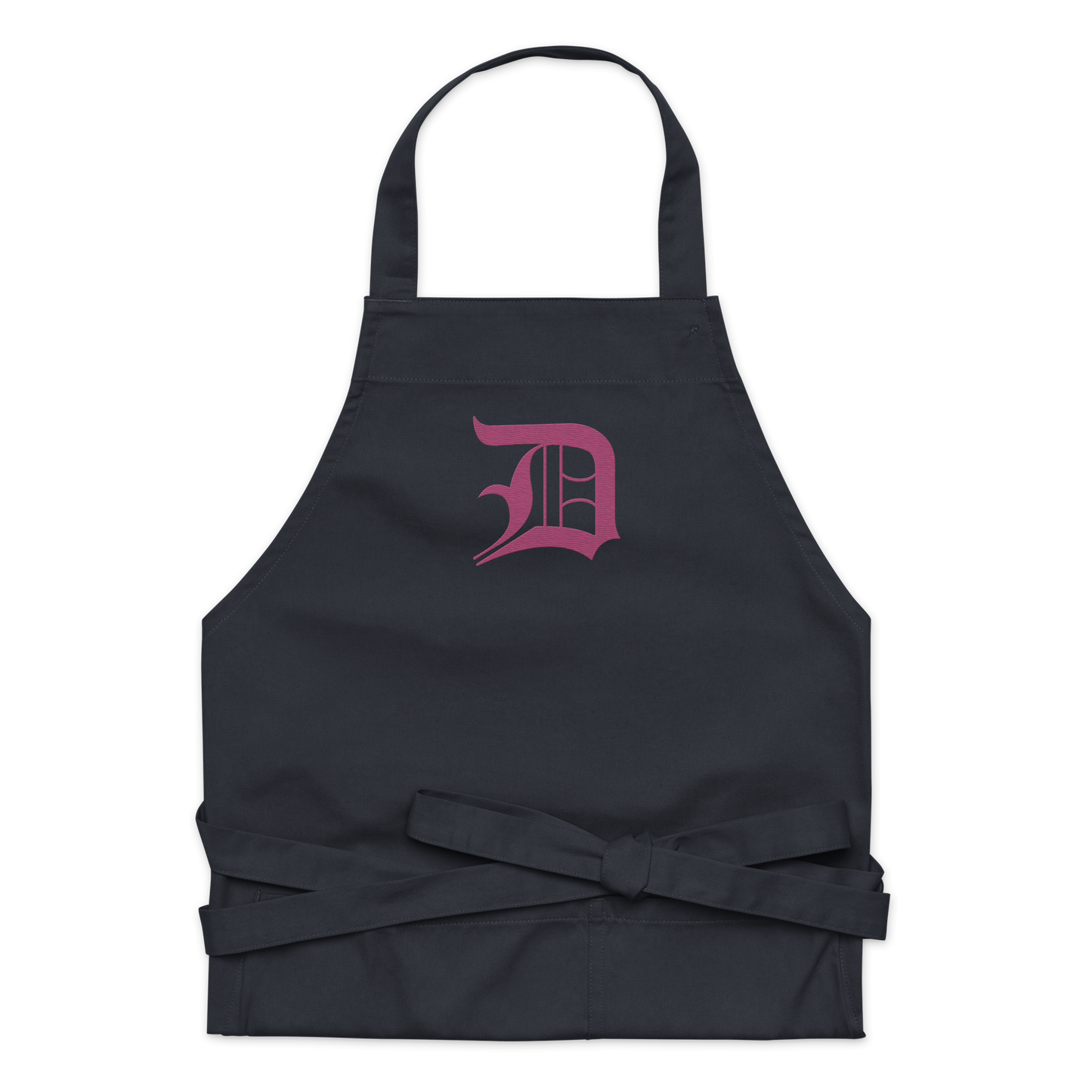 Detroit 'Old English D' Apron (Apple Blossom Pink) | Unisex Emb.