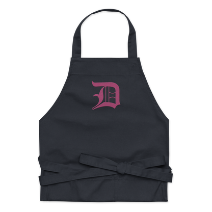 Detroit 'Old English D' Apron (Apple Blossom Pink) | Unisex Emb.