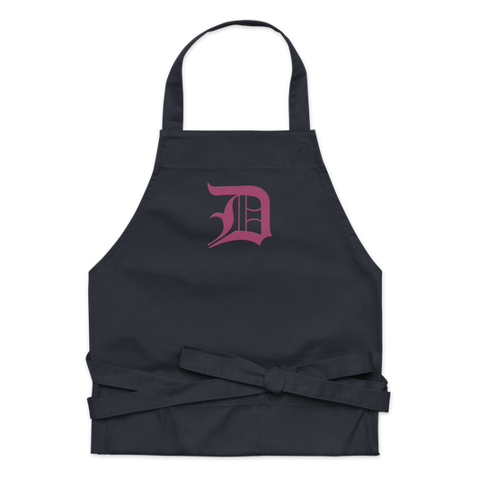 Detroit 'Old English D' Apron (Apple Blossom Pink) | Unisex Emb.