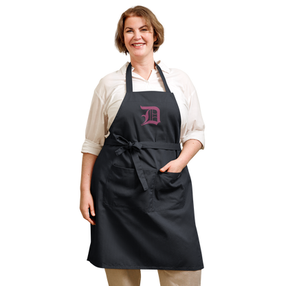 Detroit 'Old English D' Apron (Apple Blossom Pink) | Unisex Emb.