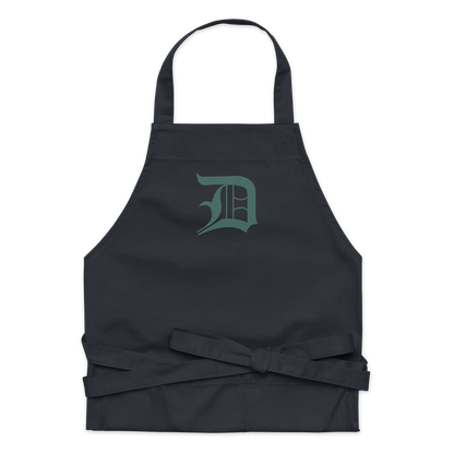 Detroit 'Old English D' Apron (Copper Green) | Unisex Emb.