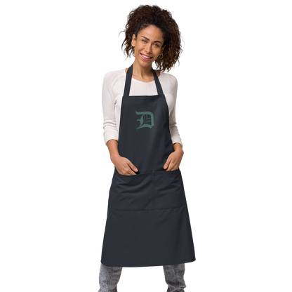 Detroit 'Old English D' Apron (Copper Green) | Unisex Emb.