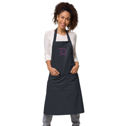 Detroit 'Old English D' Apron (Plum) | Unisex Emb.