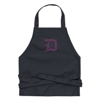 Detroit 'Old English D' Apron (Plum) | Unisex Emb.