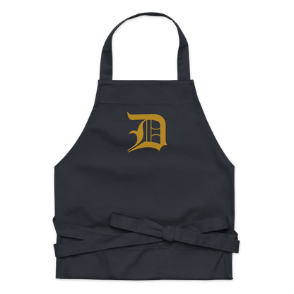 Detroit 'Old English D' Apron (Gold) | Unisex Emb.