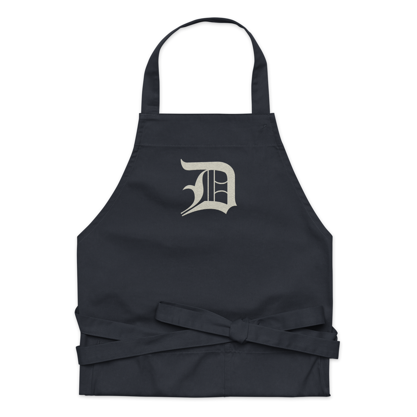 Detroit 'Old English D' Apron (Ivory White) | Unisex Emb.