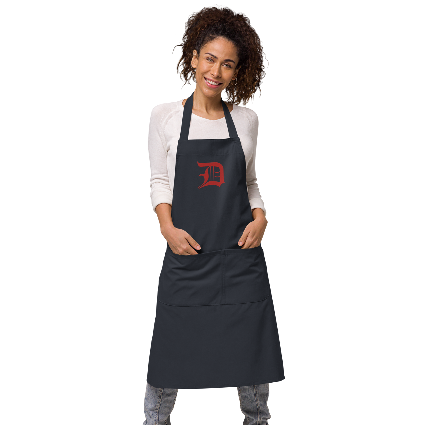 Detroit 'Old English D' Apron (Aliform Red) | Unisex Emb.