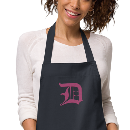 Detroit 'Old English D' Apron (Apple Blossom Pink) | Unisex Emb.