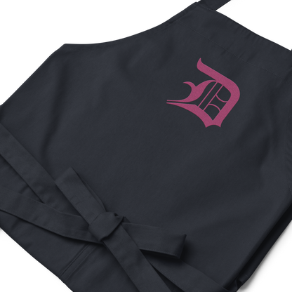 Detroit 'Old English D' Apron (Apple Blossom Pink) | Unisex Emb.