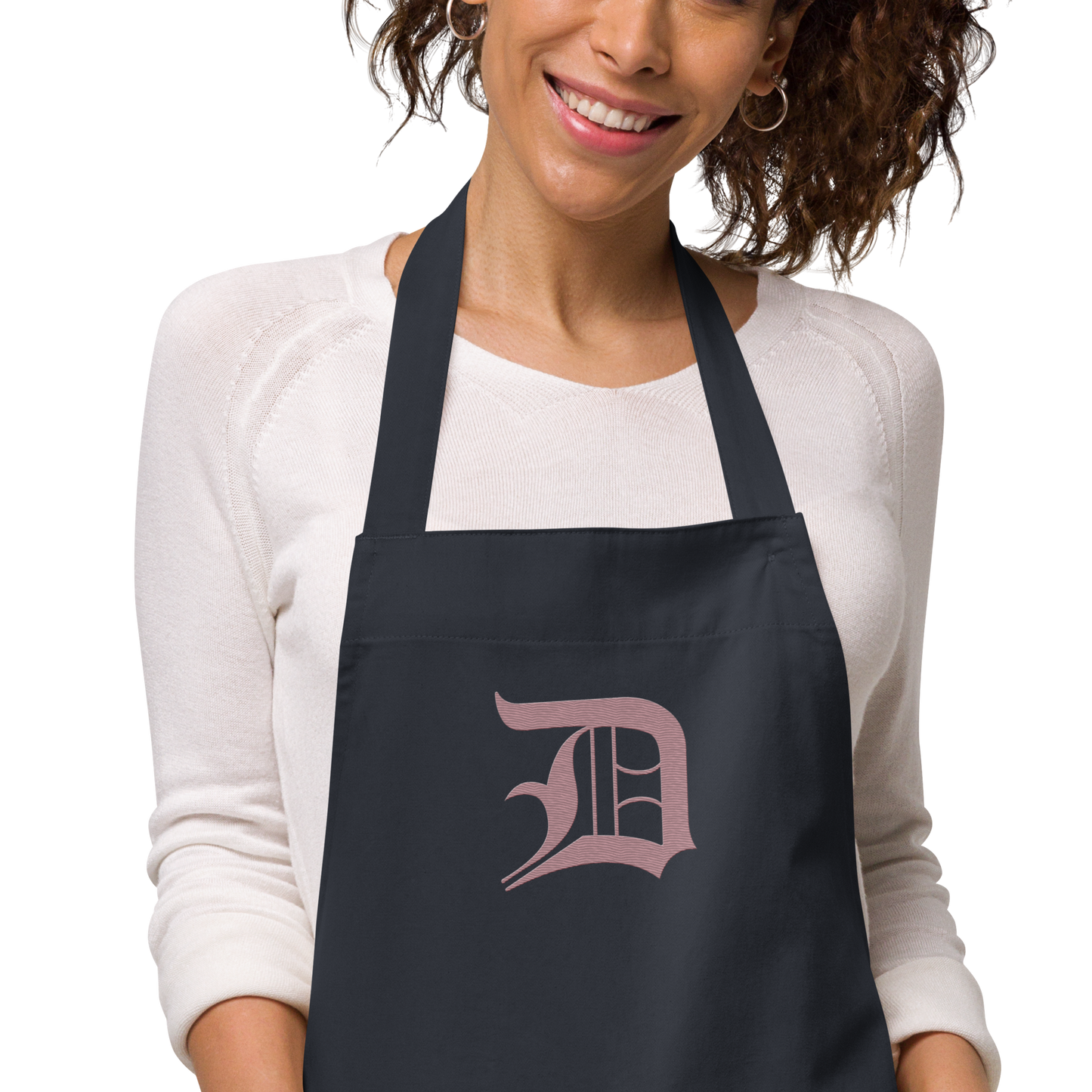 Detroit 'Old English D' Apron (Cherry Blossom Pink) | Unisex Emb.