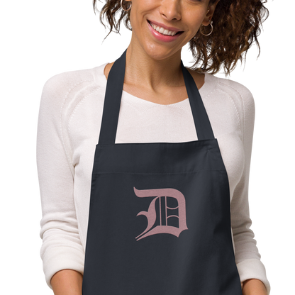 Detroit 'Old English D' Apron (Cherry Blossom Pink) | Unisex Emb.