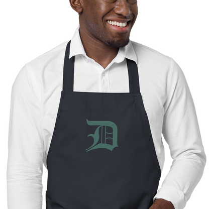 Detroit 'Old English D' Apron (Copper Green) | Unisex Emb.