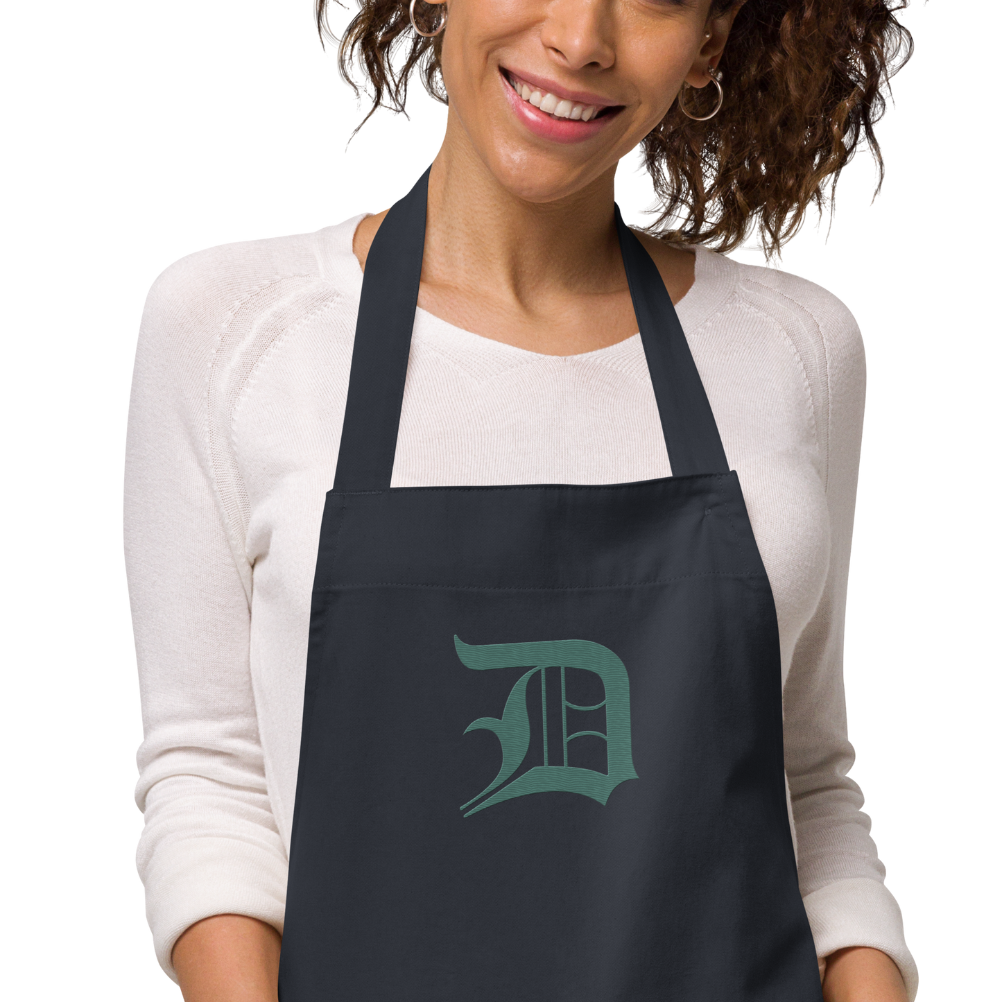 Detroit 'Old English D' Apron (Copper Green) | Unisex Emb.