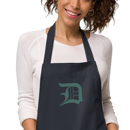 Detroit 'Old English D' Apron (Copper Green) | Unisex Emb.