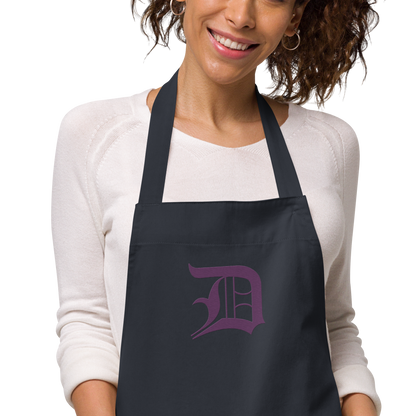 Detroit 'Old English D' Apron (Plum) | Unisex Emb.