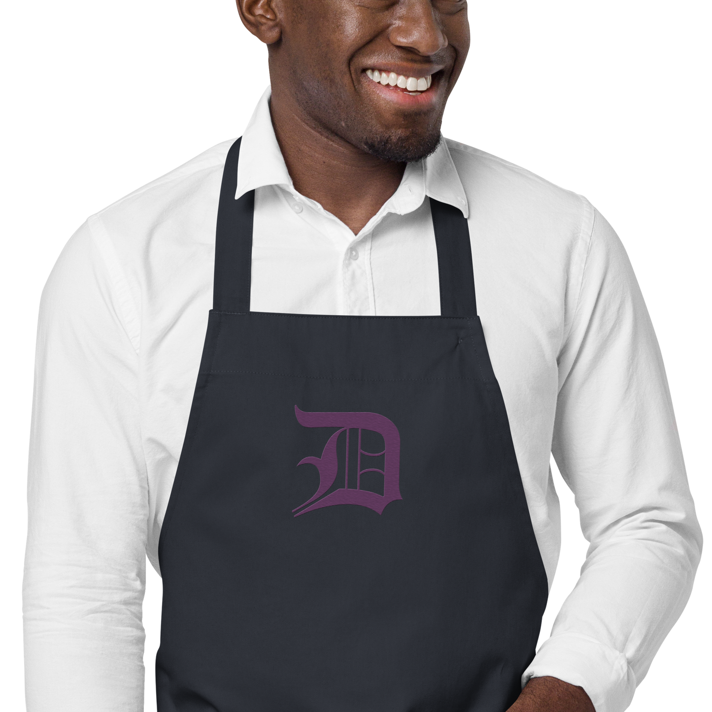 Detroit 'Old English D' Apron (Plum) | Unisex Emb.