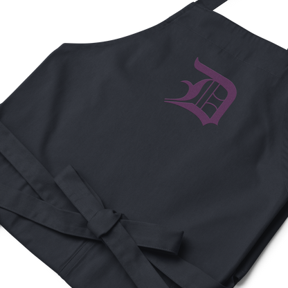 Detroit 'Old English D' Apron (Plum) | Unisex Emb.