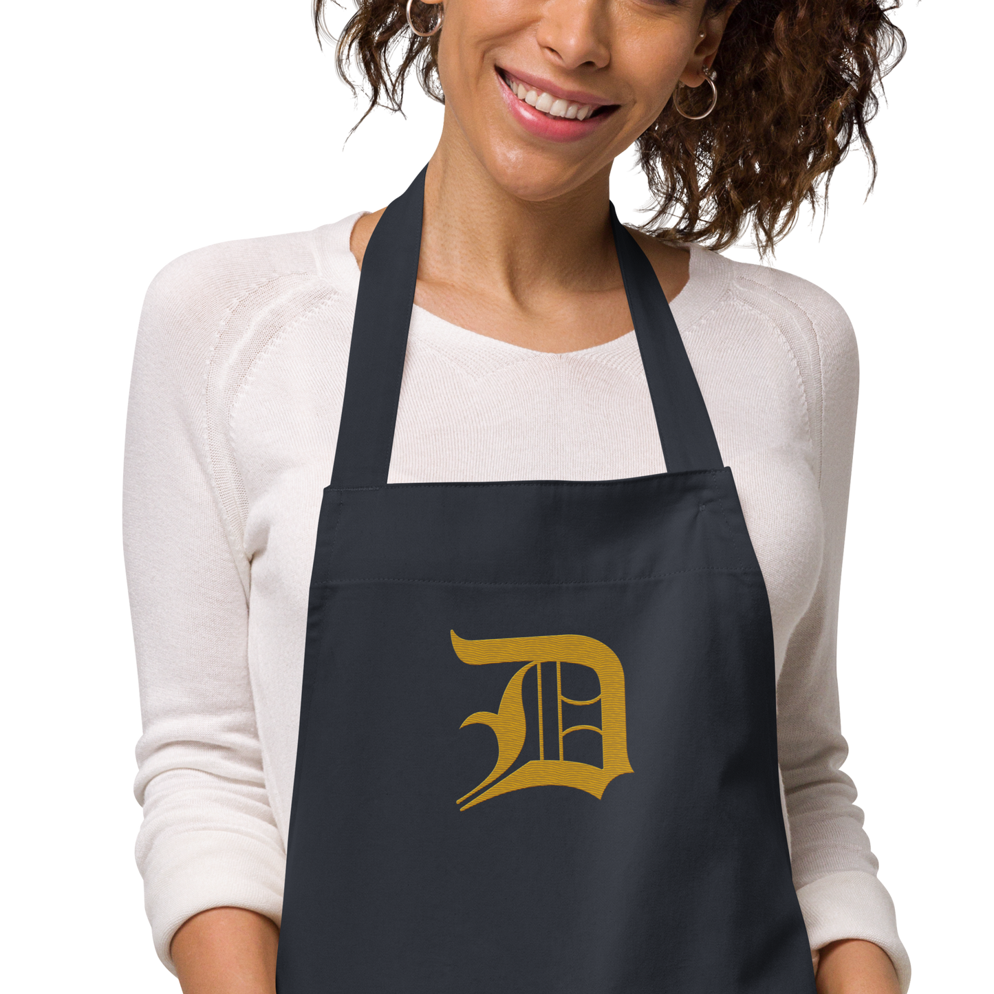 Detroit 'Old English D' Apron (Gold) | Unisex Emb.