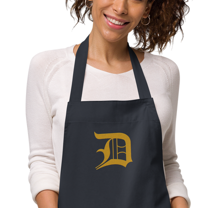 Detroit 'Old English D' Apron (Gold) | Unisex Emb.