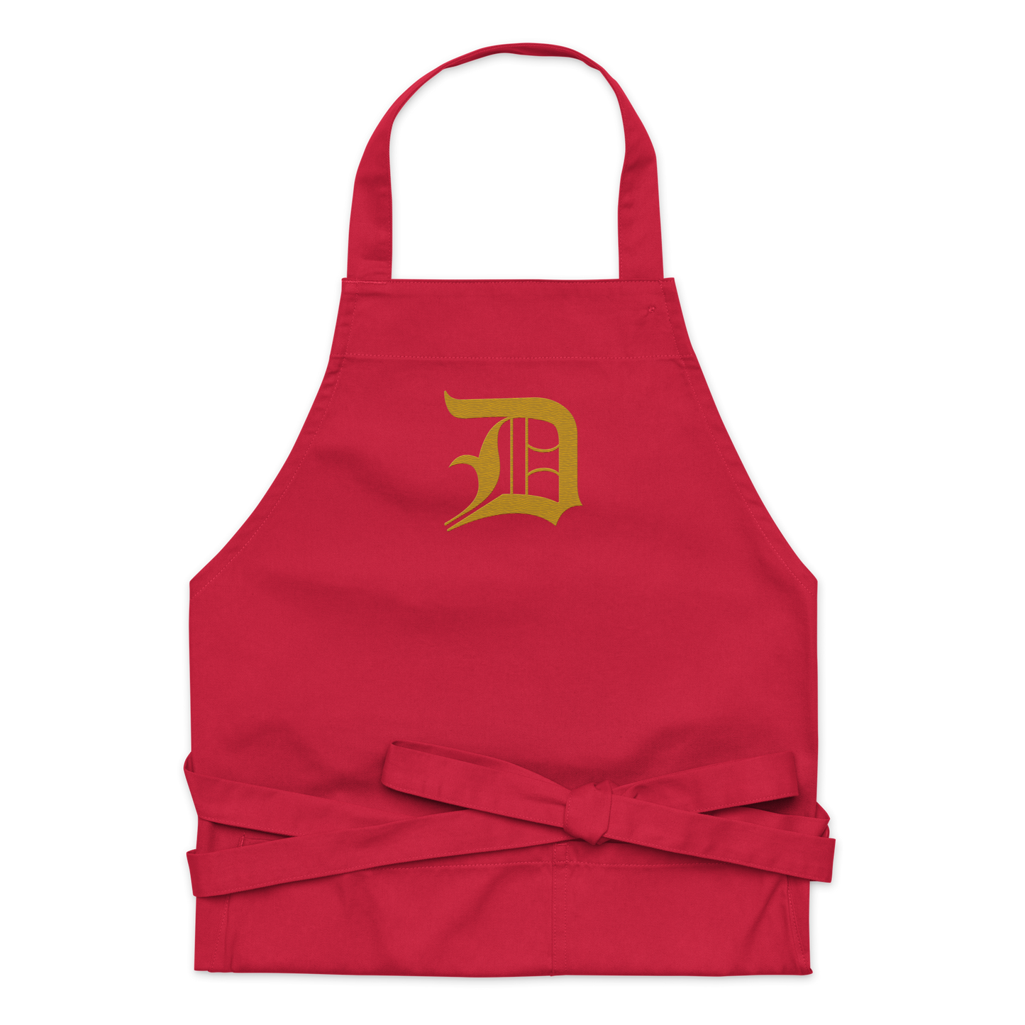 Detroit 'Old English D' Apron (Gold) | Unisex Emb.