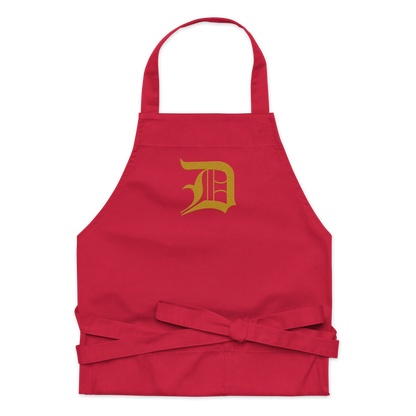 Detroit 'Old English D' Apron (Gold) | Unisex Emb.