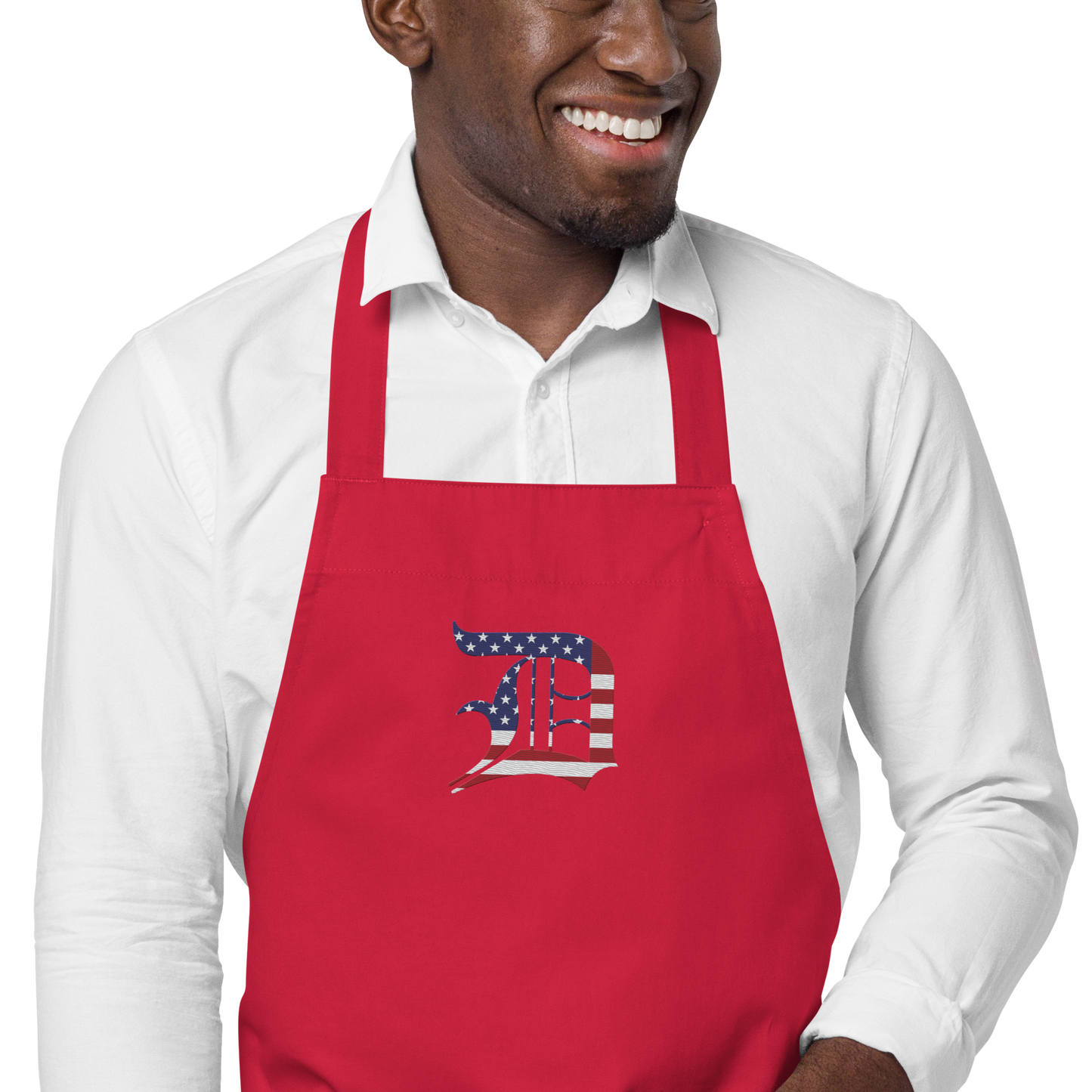 Detroit 'Old English D' Apron (Patriotic Edition) | Unisex Emb.