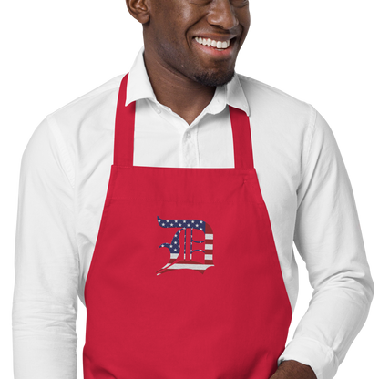 Detroit 'Old English D' Apron (Patriotic Edition) | Unisex Emb.