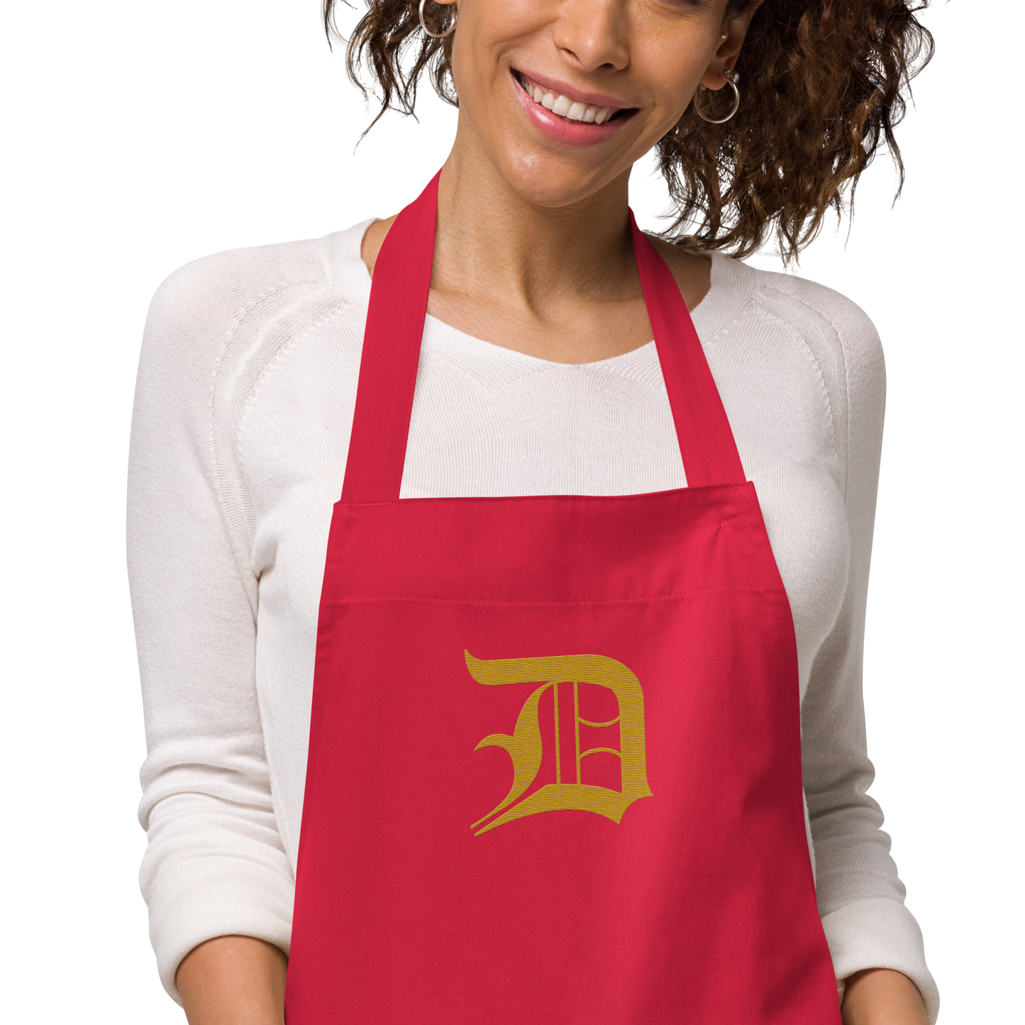 Detroit 'Old English D' Apron (Gold) | Unisex Emb.