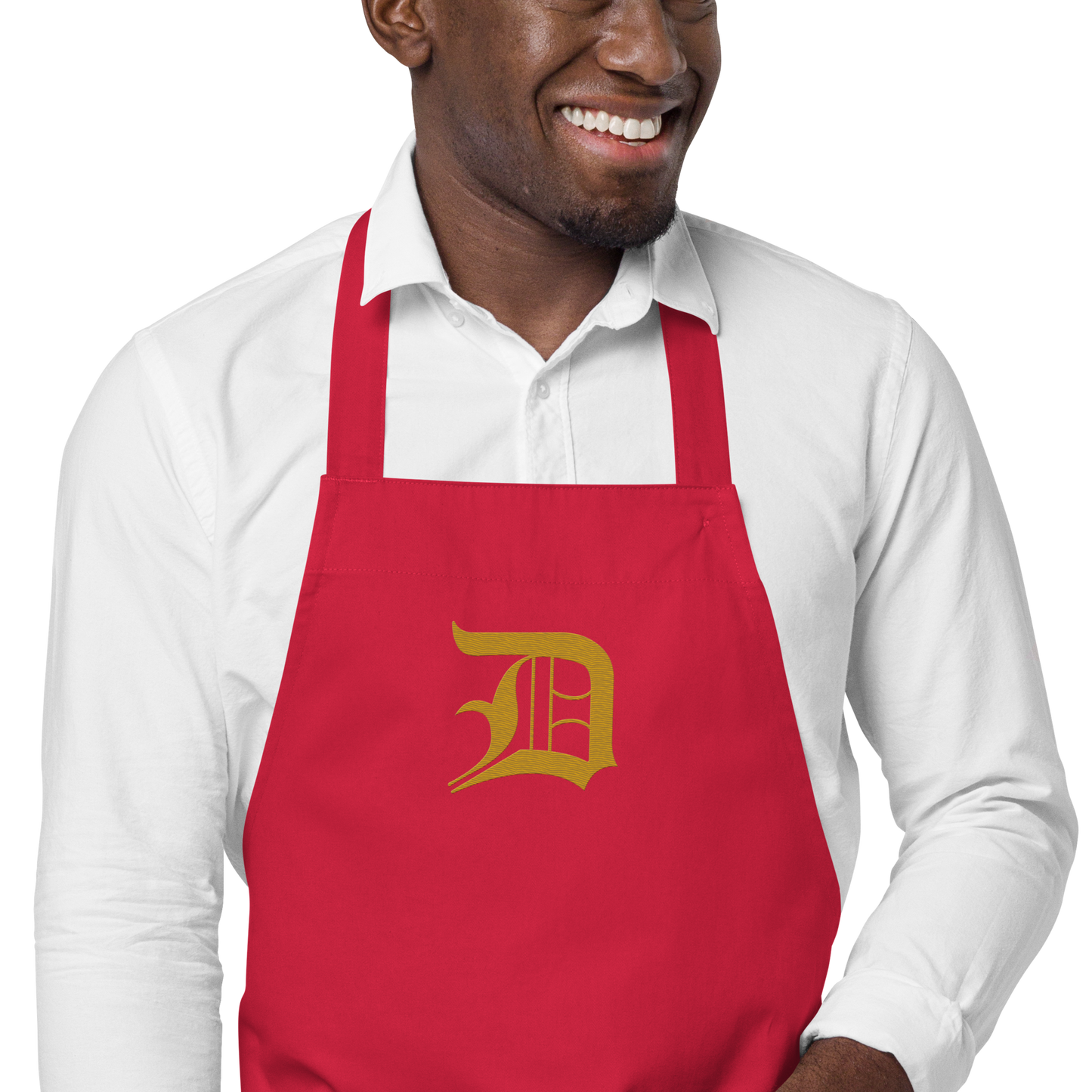 Detroit 'Old English D' Apron (Gold) | Unisex Emb.