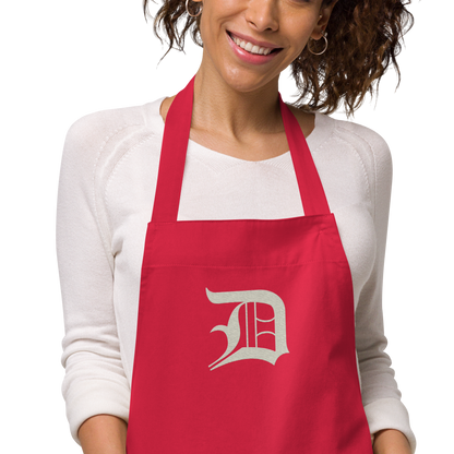 Detroit 'Old English D' Apron (Ivory White) | Unisex Emb.