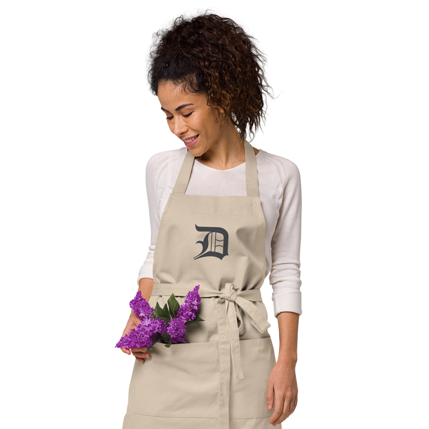 Detroit 'Old English D' Apron (Iron Ore Grey) | Unisex Emb.