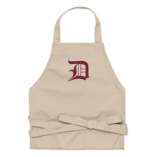 Detroit 'Old English D' Apron (Ruby Red) | Unisex Emb.