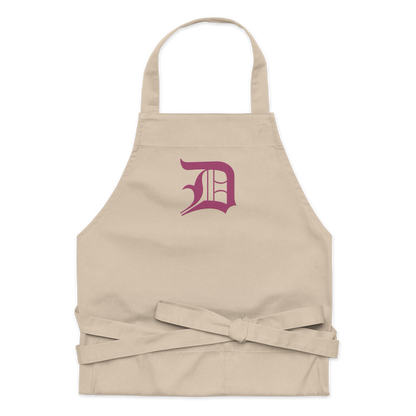 Detroit 'Old English D' Apron (Apple Blossom Pink) | Unisex Emb.