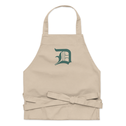 Detroit 'Old English D' Apron (Copper Green) | Unisex Emb.