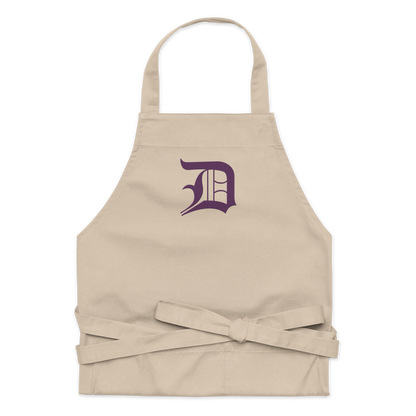 Detroit 'Old English D' Apron (Plum) | Unisex Emb.