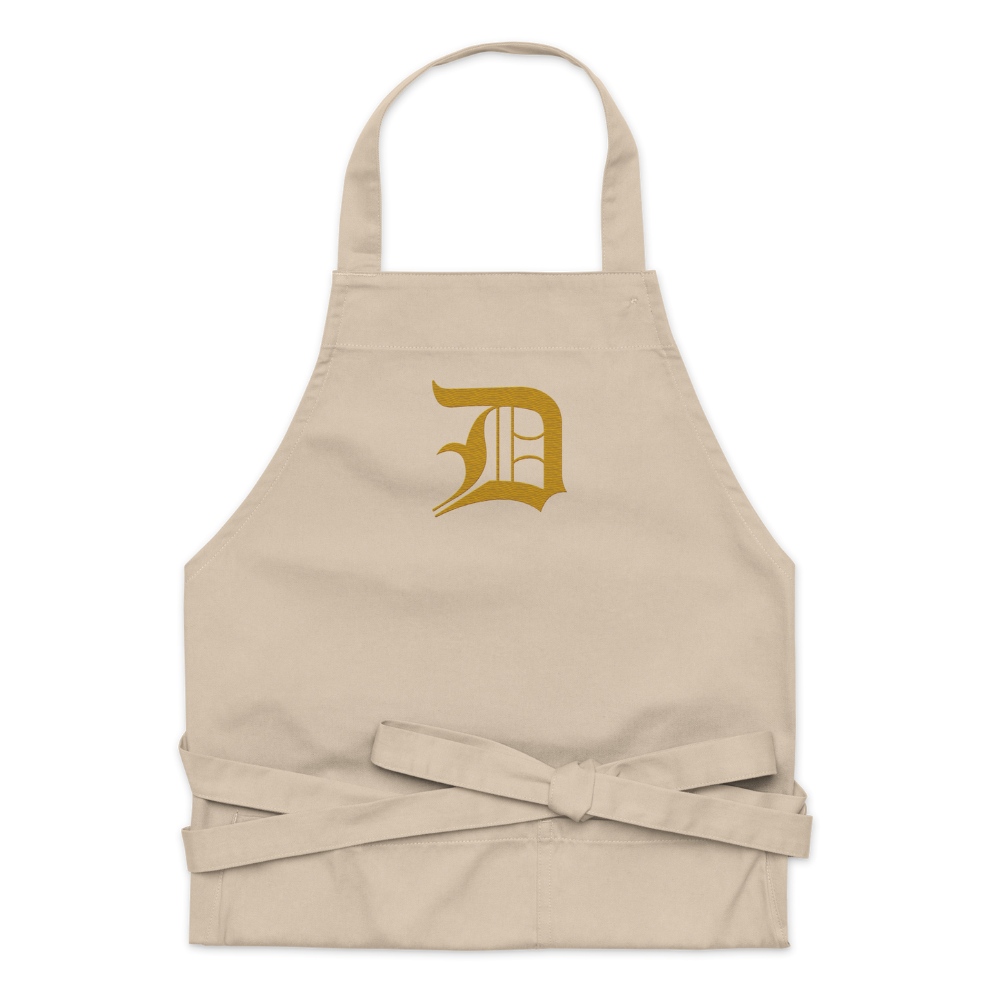 Detroit 'Old English D' Apron (Gold) | Unisex Emb.