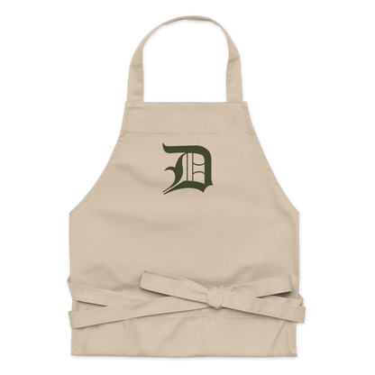 Detroit 'Old English D' Apron (Army Green) | Unisex Emb.