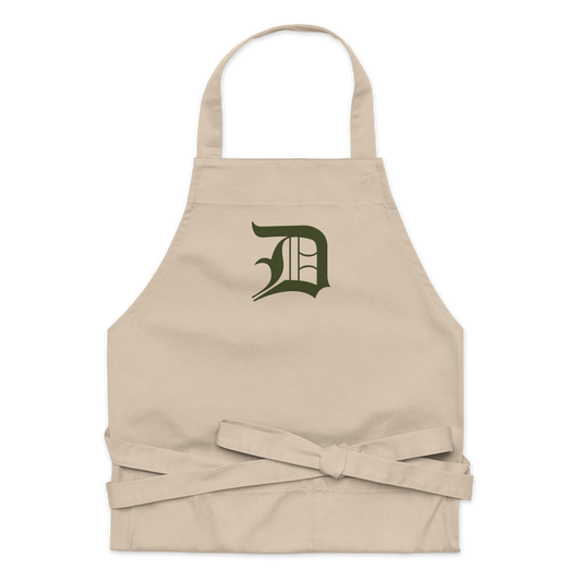 Detroit 'Old English D' Apron (Army Green) | Unisex Emb.