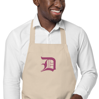 Detroit 'Old English D' Apron (Apple Blossom Pink) | Unisex Emb.