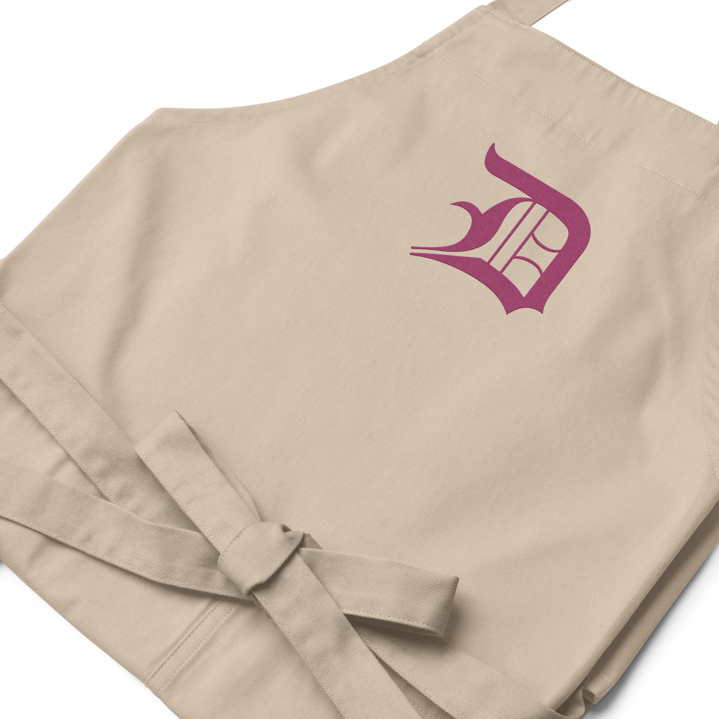 Detroit 'Old English D' Apron (Apple Blossom Pink) | Unisex Emb.